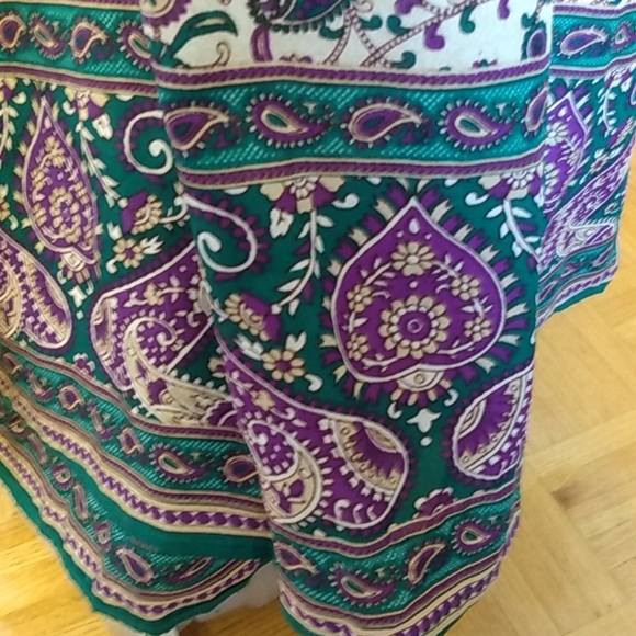 Dress- Drawstring Waist- Paisley Printed - Picture 3 of 4